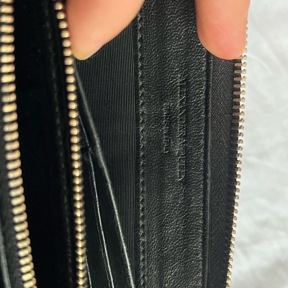 Alexander McQueen Leagher Zip Around Wallet Clutch with Golden Skull Authentic - Picture 10 of 14